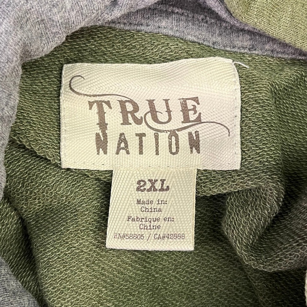 True Nation Men's Henley Hoodie Button Neck Heathered Hooded Sweatshirt Size XXL - Picture 9 of 14